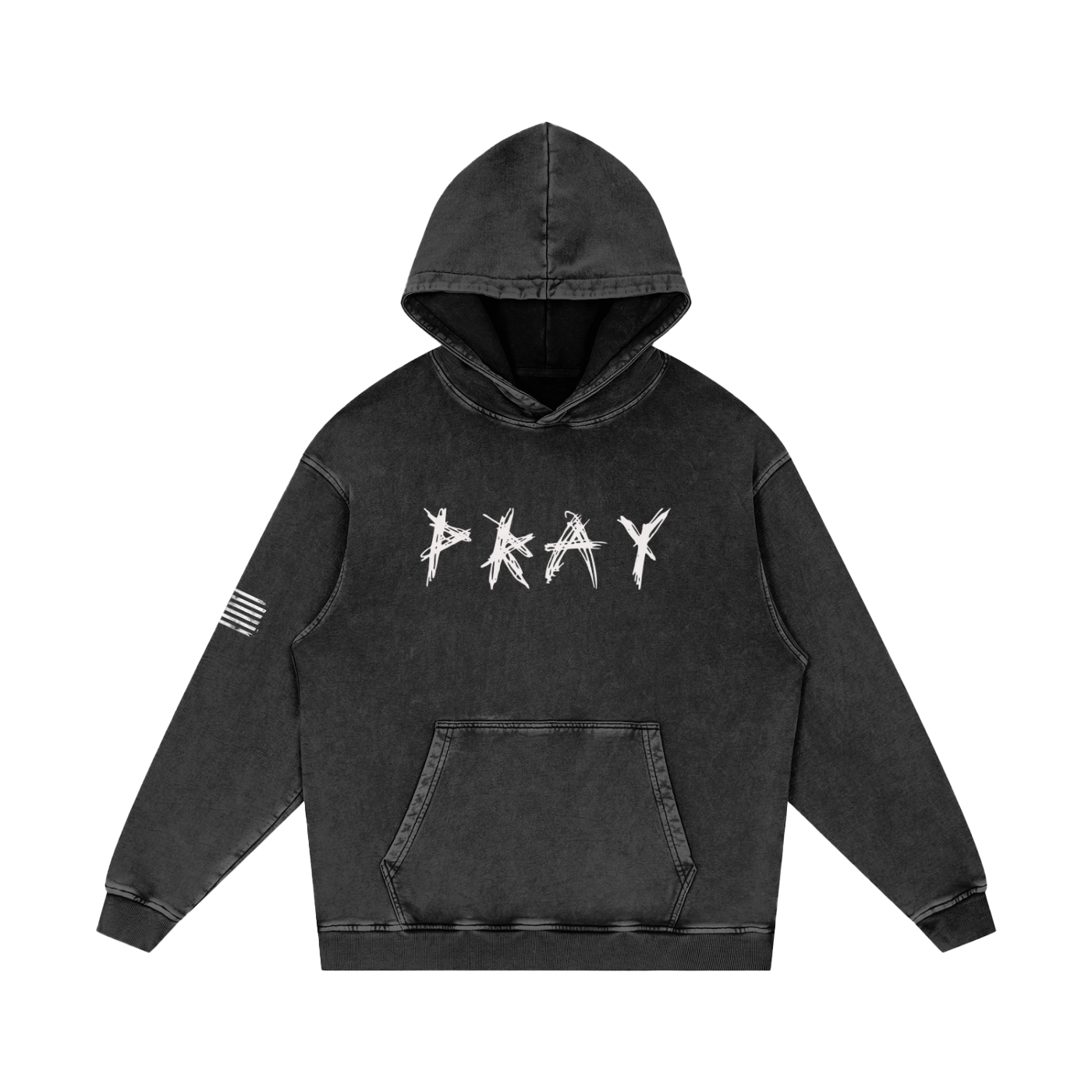 Pray Washed Loose Cotton Hoodie