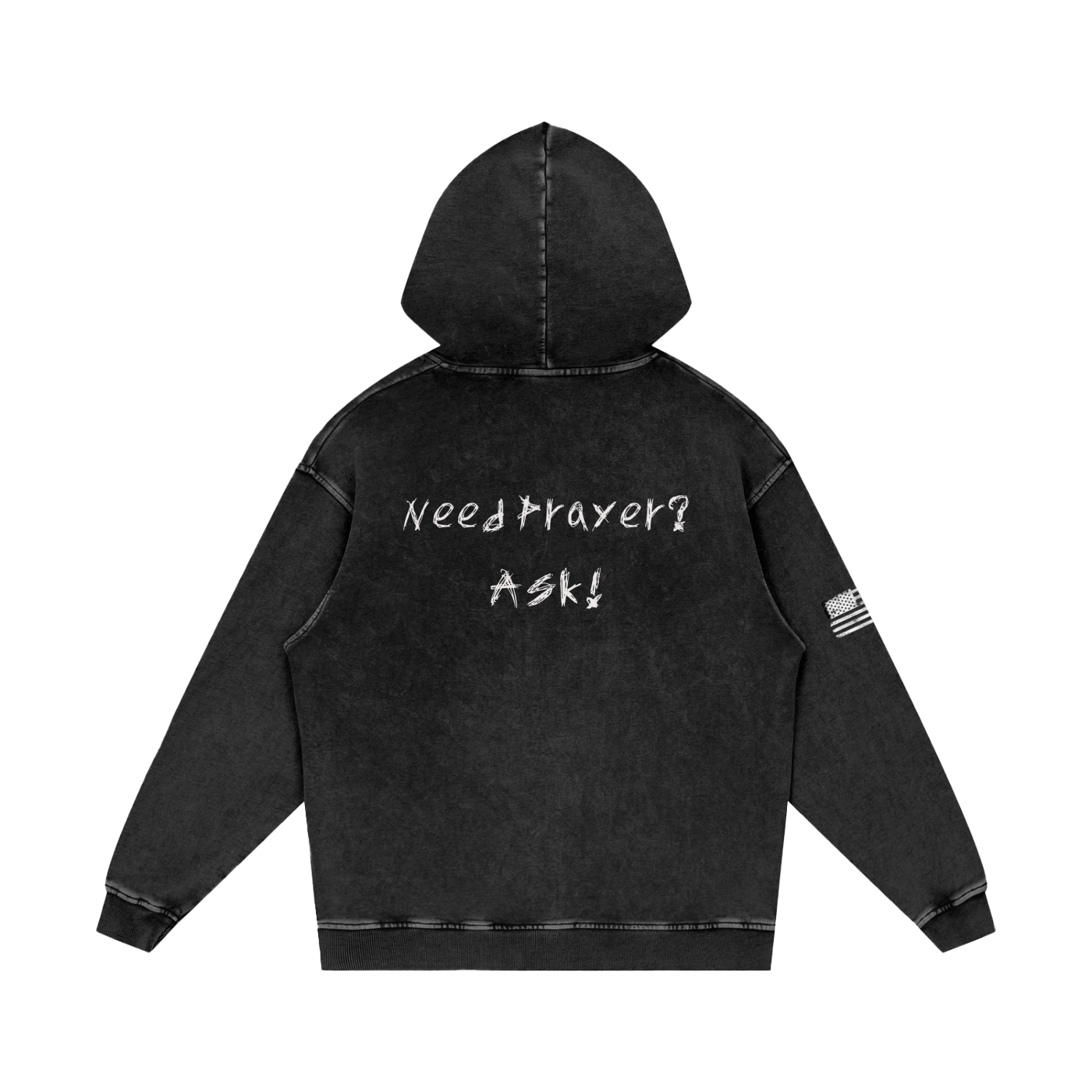 Pray Washed Loose Cotton Hoodie